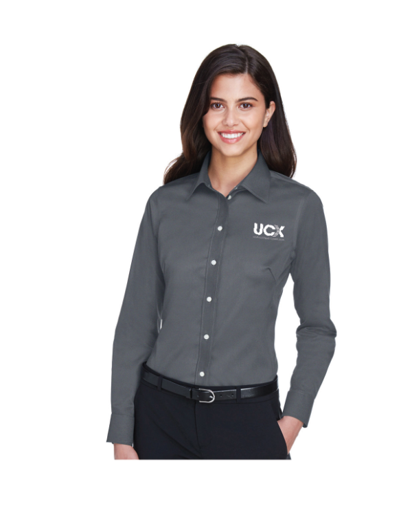 Devon & Jones Ladies' Crown Collection® Solid Stretch Long Sleeve Twill Woven Shirt (DG530w)