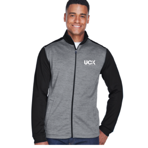 Devon & Jones Men's Newbury Colorblock Mélange Fleece Full-Zip (DG796)