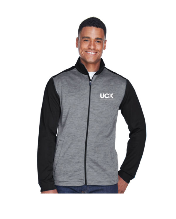 Devon & Jones Men's Newbury Colorblock Mélange Fleece Full-Zip (DG796)
