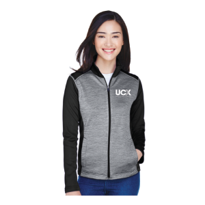 Devon & Jones Ladies' Newbury Colorblock Mélange Fleece Full-Zip (DG796W)
