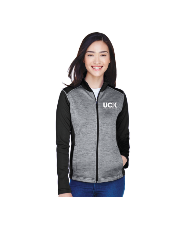 Devon & Jones Ladies' Newbury Colorblock Mélange Fleece Full-Zip (DG796W)