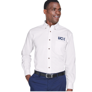 Harriton Men's Easy Blend™ Long-Sleeve Twill Shirt with Stain-Release (M500)