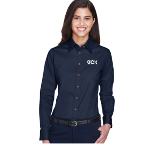 Harriton Ladies' Easy Blend™ Long-Sleeve Twill Shirt with Stain-Release (M500W)