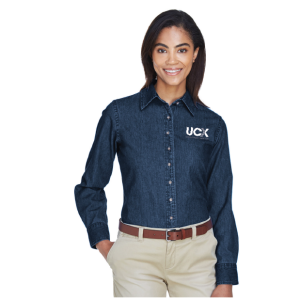 Harriton Ladies' Long-Sleeve Denim Shirt (M550W)