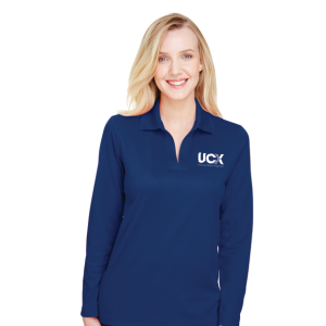 Devon & Jones CrownLux Performance® Ladies' Plaited Long Sleeve Polo (DG20LW)