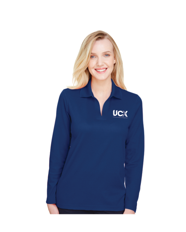 Devon & Jones CrownLux Performance® Ladies' Plaited Long Sleeve Polo (DG20LW)